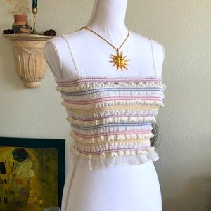 Multicolor layered crop top